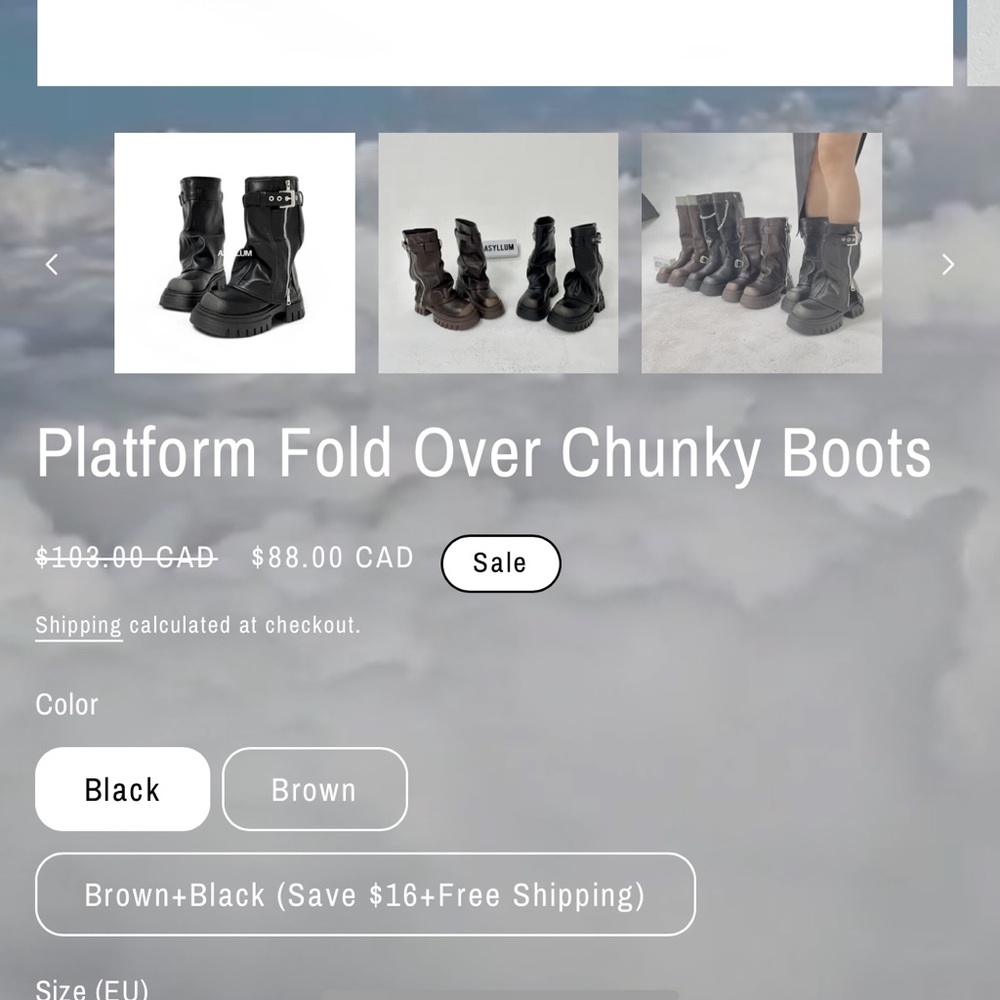 [SOLD]Asyllum Black Belted Platform Fold Over Chunky Boots Size US 9 EU 40 - Picture 7 of 7